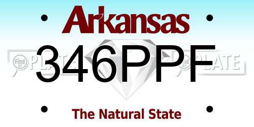 346PPF Arkansas License Plate