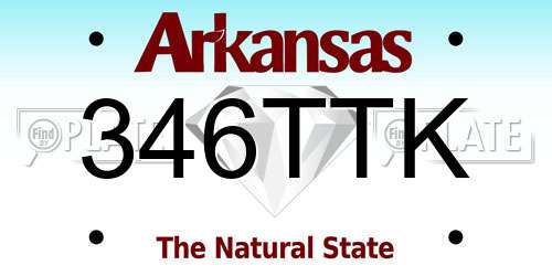 346TTK Arkansas License Plate