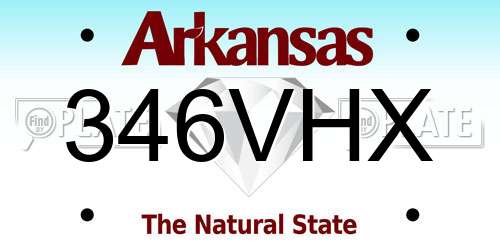 346VHX Arkansas License Plate