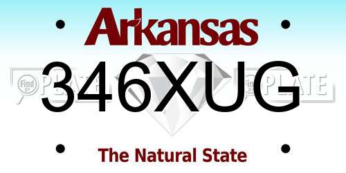 346XUG Arkansas License Plate