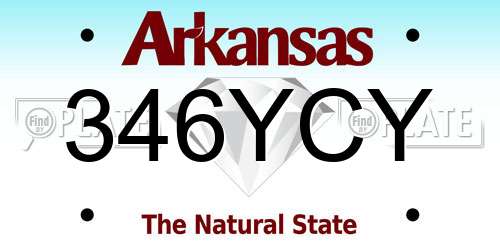 346YCY Arkansas License Plate