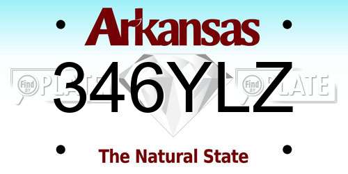 346YLZ Arkansas License Plate