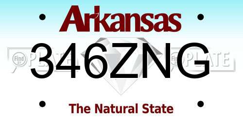 346ZNG Arkansas License Plate