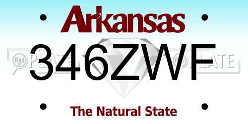 346ZWF Arkansas License Plate