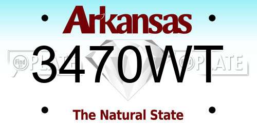 3470WT Arkansas License Plate