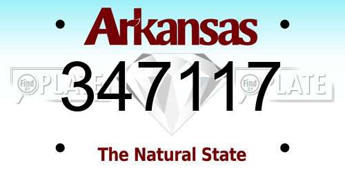 347117 Arkansas License Plate