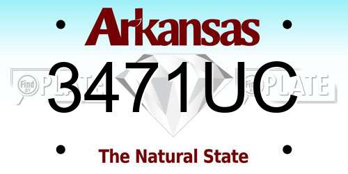 3471UC Arkansas License Plate