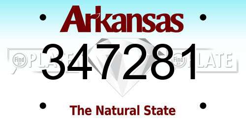 347281 Arkansas License Plate