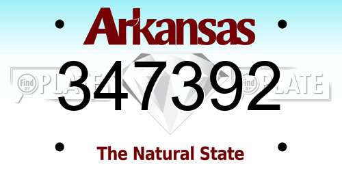 347392 Arkansas License Plate