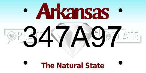 347A97 Arkansas License Plate
