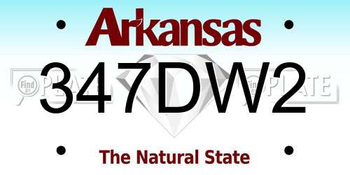 347DW2 Arkansas License Plate