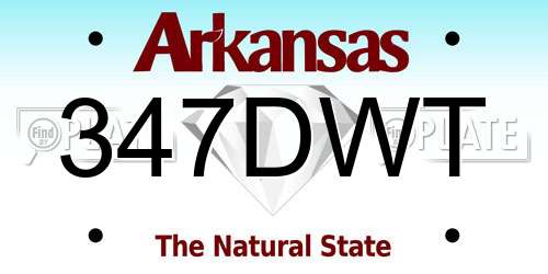 347DWT Arkansas License Plate