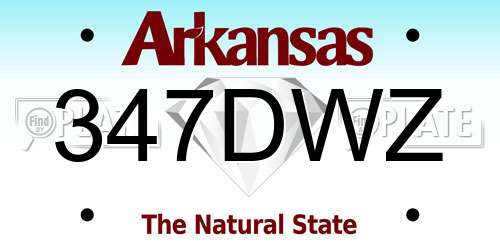 347DWZ Arkansas License Plate