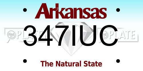 347IUC Arkansas License Plate
