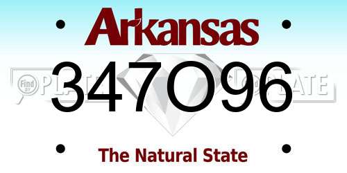 347O96 Arkansas License Plate