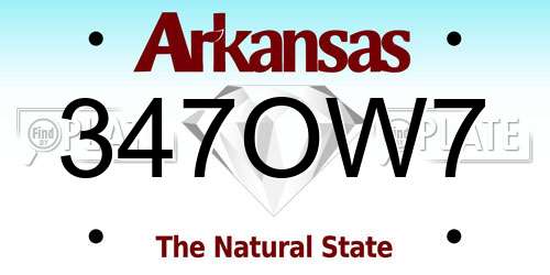 347OW7 Arkansas License Plate