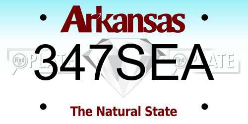 347SEA Arkansas License Plate