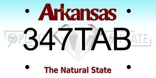 347TAB Arkansas License Plate