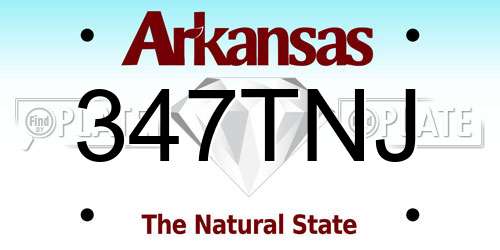 347TNJ Arkansas License Plate