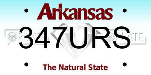 347URS Arkansas License Plate