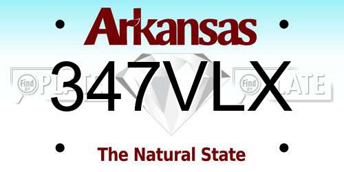 347VLX Arkansas License Plate