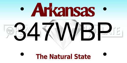 347WBP Arkansas License Plate