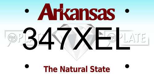 347XEL Arkansas License Plate