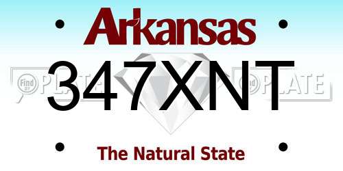 347XNT Arkansas License Plate