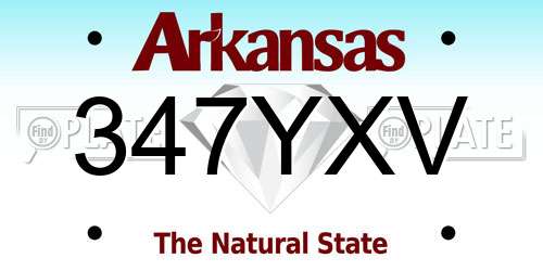 347YXV Arkansas License Plate