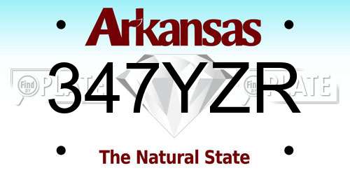 347YZR Arkansas License Plate