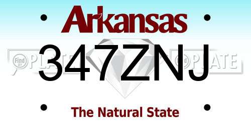 347ZNJ Arkansas License Plate