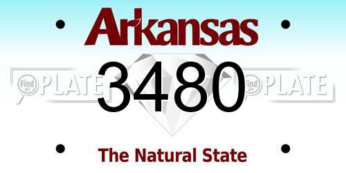 3480 Arkansas License Plate