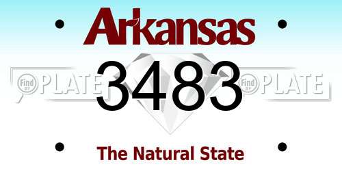 3483 Arkansas License Plate