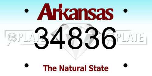 34836 Arkansas License Plate