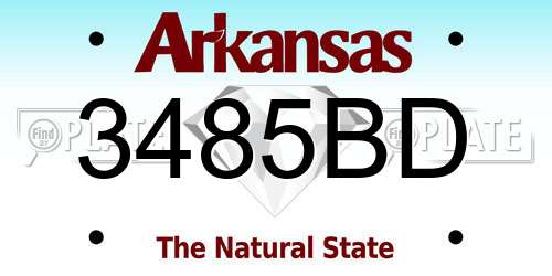 3485BD Arkansas License Plate