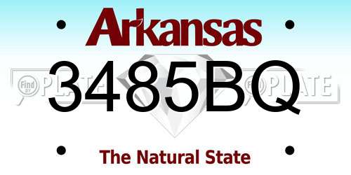 3485BQ Arkansas License Plate