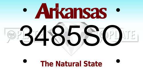 3485SO Arkansas License Plate
