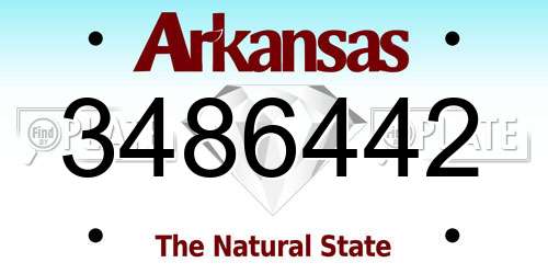 3486442 Arkansas License Plate