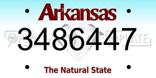 3486447 Arkansas License Plate
