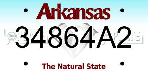 34864A2 Arkansas License Plate