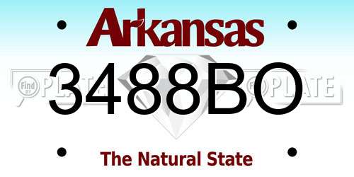 3488BO Arkansas License Plate