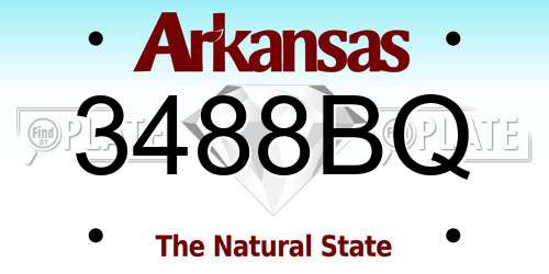 3488BQ Arkansas License Plate
