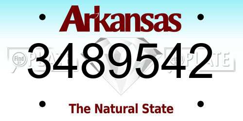 3489542 Arkansas License Plate
