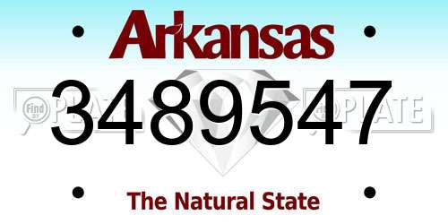 3489547 Arkansas License Plate