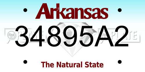 34895A2 Arkansas License Plate