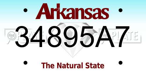 34895A7 Arkansas License Plate