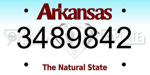 3489842 Arkansas License Plate