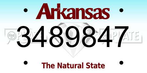 3489847 Arkansas License Plate
