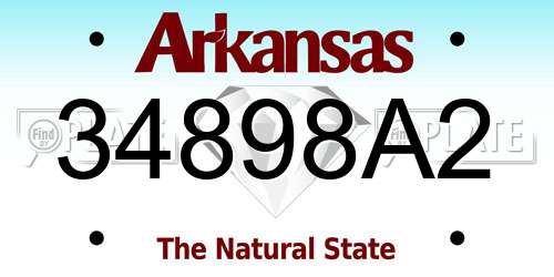 34898A2 Arkansas License Plate