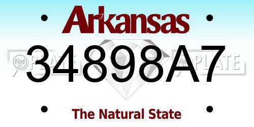 34898A7 Arkansas License Plate